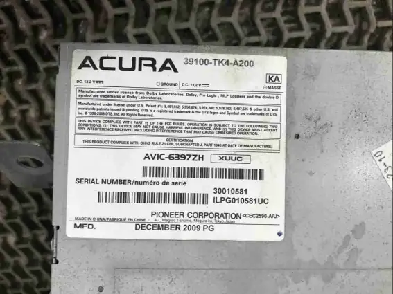 Фото запчасти Магнитола 39100-TK4-A200 Acura TL